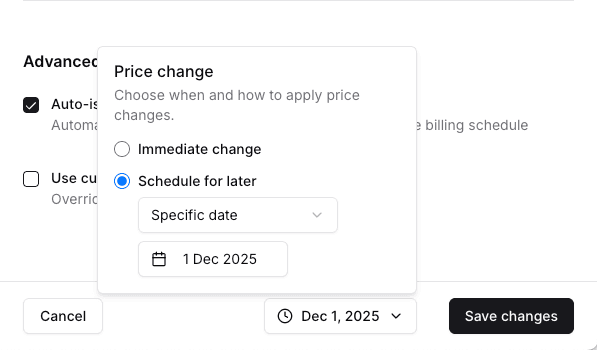 Schedule change